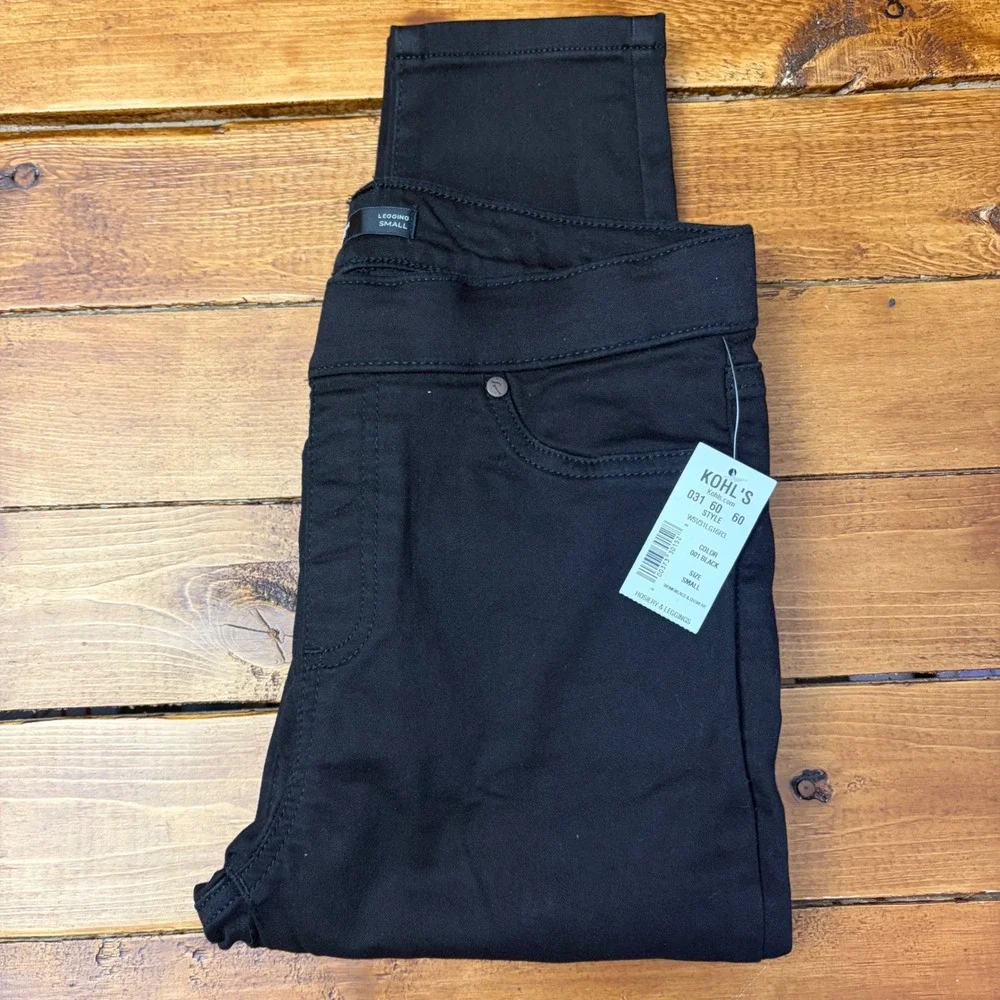 Simply Vera Vera Wang Shaping Denim Leggings Small Black Mid Rise WSV31LG16R3